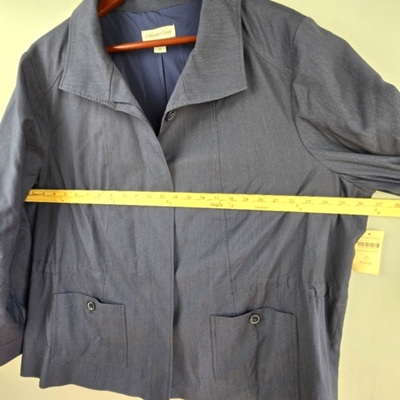 COLDWATER CREEK Refined Ellery Flair Jacket Waist Drawstring Navy Womens Size 24 - Picture 11 of 13